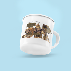 Tiger Photoseries - Stylish Travel Friendly White Metal Mug