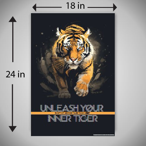 Unleash your inner Tiger - A wildlife inspired high quality printed wall decorative poster