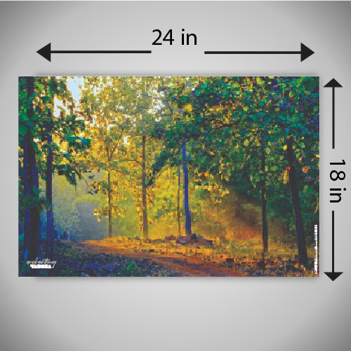 Enchanting Landscape Sunrays - A wildlife inspired high quality printed wall decorative poster