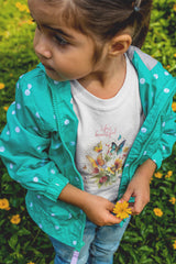 Beautiful Butterflies - Flutter into style with our Modern Design Round Neck Cotton Printed T-Shirt for Kids (White)