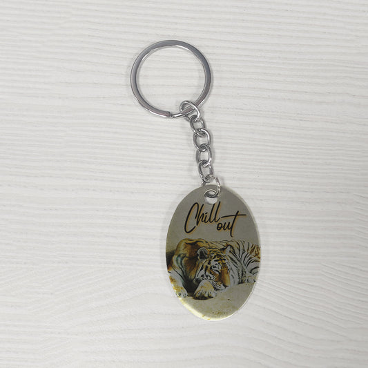 Chill Out - Royal Accessory Good Quality Stainless Steel Keychain (Oval)