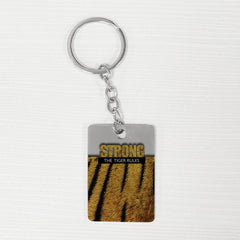 Fearless Tiger Skin - Royal Accessory Good Quality Stainless Steel Keychain (Rectangle)