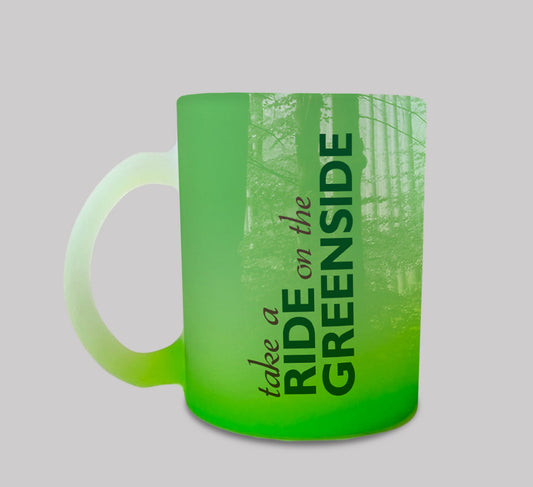 Take a Ride on Green Side - Natural Charm Premium and Classy Gecko Green Shaded Glass Mug