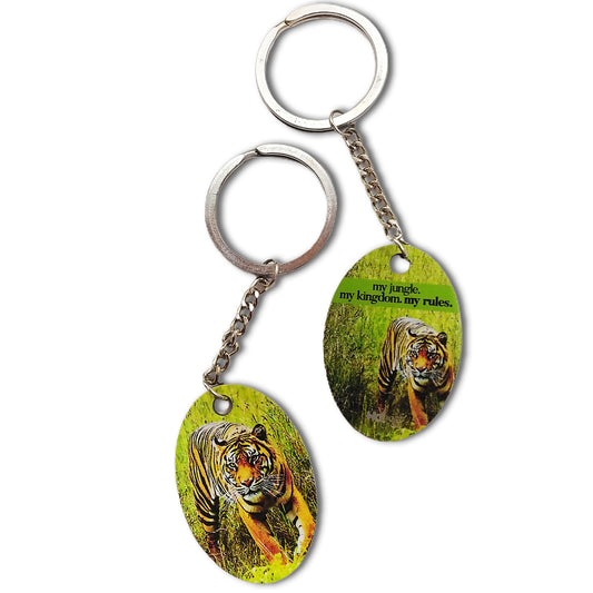My Jungle, My Kingdom, My Rule - Royal Accessory Good Quality Stainless Steel Keychain (Oval)