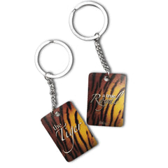 A True Royal Tiger Skin - Royal Accessory Good Quality Stainless Steel Keychain (Rectangle)