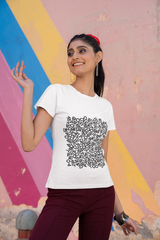 Tadoba Jumble Classic Typographic Modern Design Round Neck Cotton Printed T-Shirt (White)