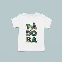 Tadoba Typeplay - Beautiful Modern Typographic Round Neck Cotton Printed T-Shirt for Kids (White)