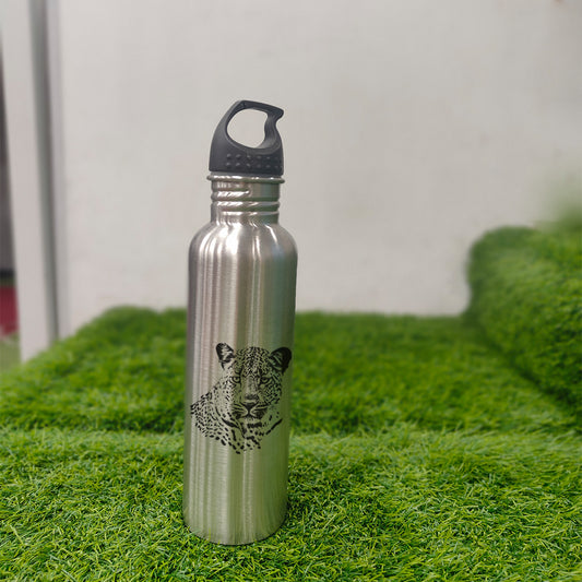 Stealthy Leopard - Refined Refreshment with Premium Metallic 750 ml Wide Mouth Water Bottle