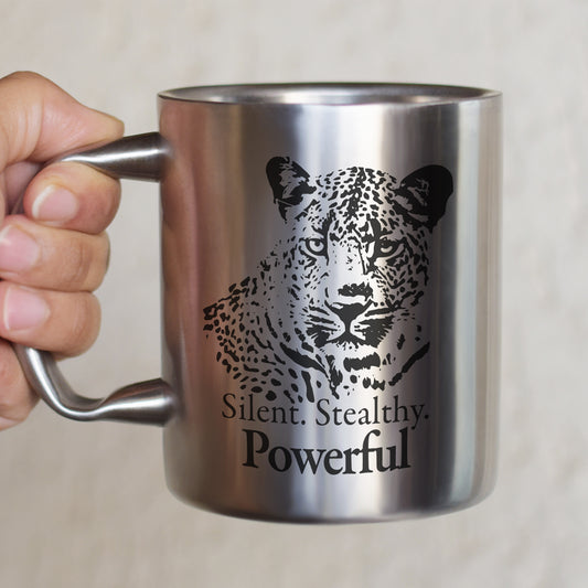 Silent Leopard - Prestigeous and premium Double walled Stainless Steel Coffee Mug