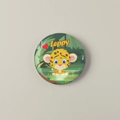 Leppy the Leopard Kids No Pin Twin (Double Sided) Premium Quality Stainless Steel Badge