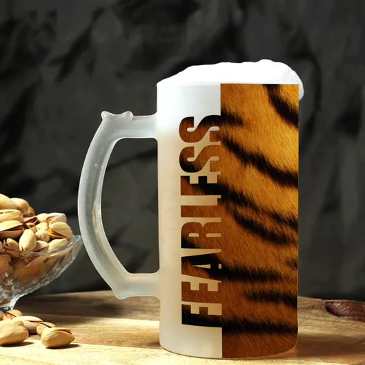 Fearless Tiger Skin - Beer Loved Premium Printed Glass Beer Mug