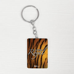 A True Royal Tiger Skin - Royal Accessory Good Quality Stainless Steel Keychain (Rectangle)