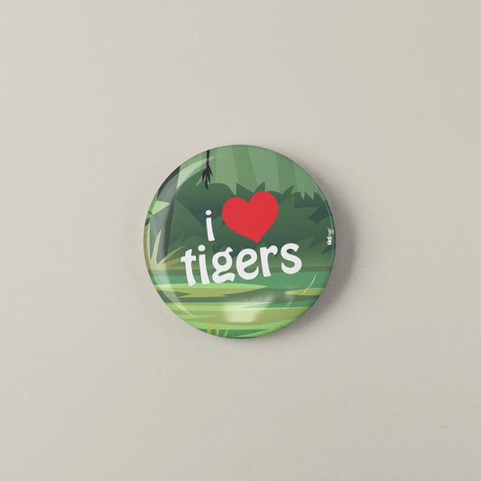 Tiggs the Tiger Kids No Pin Twin (Double Sided) Premium Quality Stainless Steel Badge