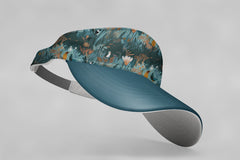 Patternology Tealy Birds - Classic & Premium Sun Visor Cap (Forest Green)