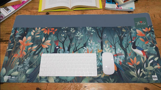 Indian Paradise Flycatcher - Stylish and practical desk mat for your workspce