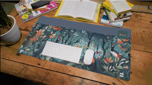 Indian Paradise Flycatcher - Stylish and practical desk mat for your workspce