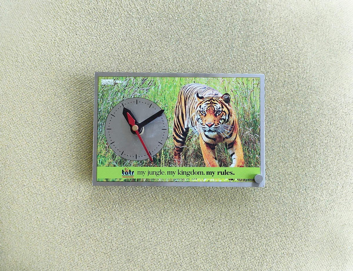 My Jungle My Kingdom My Rule - Timeless Elegance Premium Stainless Steel Printed Plaque Clock