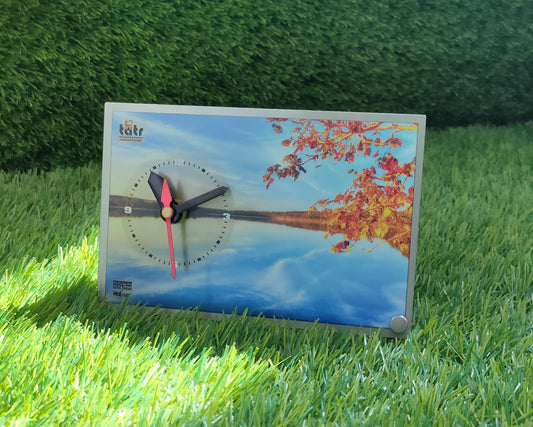 Landscape - Timeless Elegance Premium Stainless Steel Printed Plaque Clock