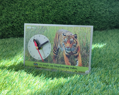 My Jungle My Kingdom My Rule - Timeless Elegance Premium Stainless Steel Printed Plaque Clock