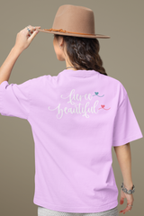 Fierce & Beautiful - Pure Cotton Graphic Printed Roundneck Oversize T-Shirt