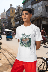 Wild Wonderful Leopard - Premium Cotton Woderful Designed Roundneck T-Shirt (White)