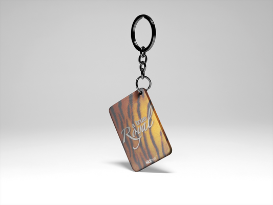 A True Royal Tiger Skin - Royal Accessory Good Quality Stainless Steel Keychain (Rectangle)