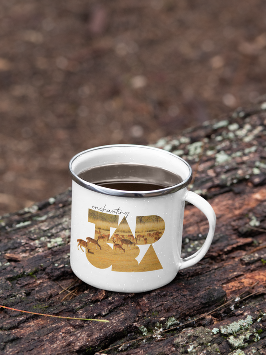 Deer Photoseries - Stylish Travel Friendly White Metal Mug