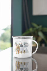 Tiger and Cubs Photoseries - Stylish Travel Friendly White Metal Mug