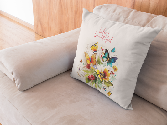 Beautiful Butterflies - Cushion Your Way to Comfort Premium Fabric Decorative Pillow Set (4 Pcs)
