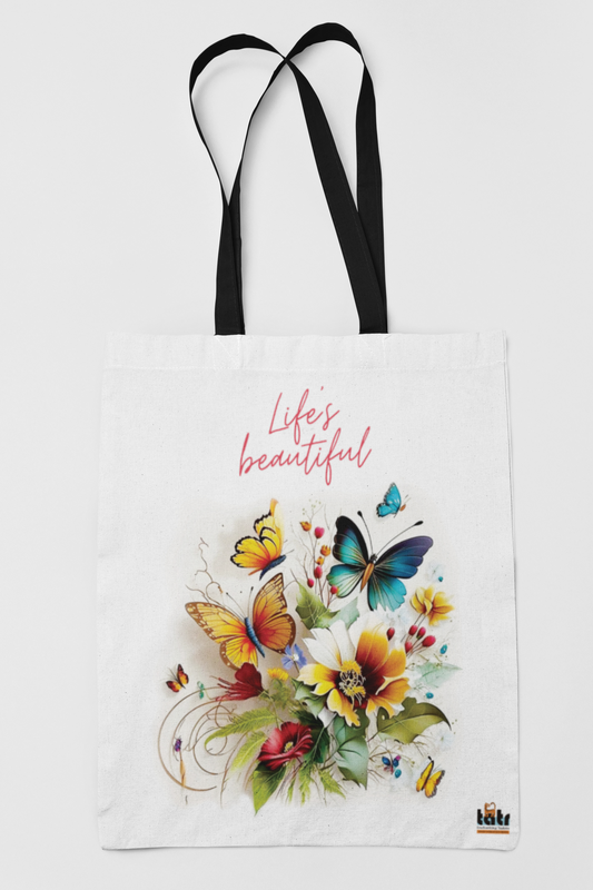 Beautiful Butterflies Stylish, Spacious and Versatile everyday Use Premium Quality FabricTote Bag