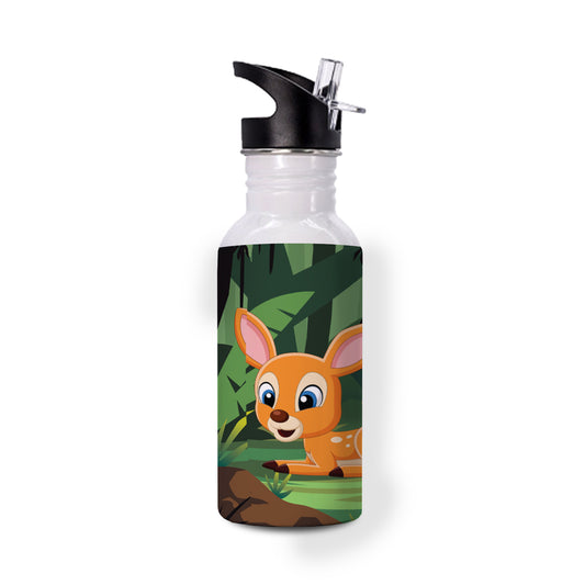 Dia the Deer - Fun & Colorful Printed Stainless Water Bottle for Kids (500 ml)
