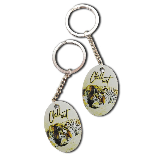 Chill Out - Royal Accessory Good Quality Stainless Steel Keychain (Oval)