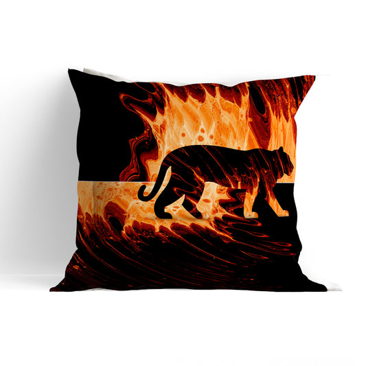 Tiger Fire - Cushion Your Way to Comfort Premium Fabric Decorative Pillow