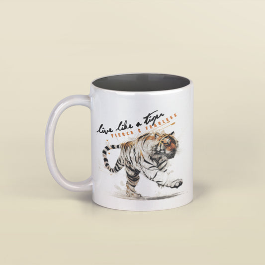 Live Like a Tiger - Stylish Black Inside Premium Ceramic Mug
