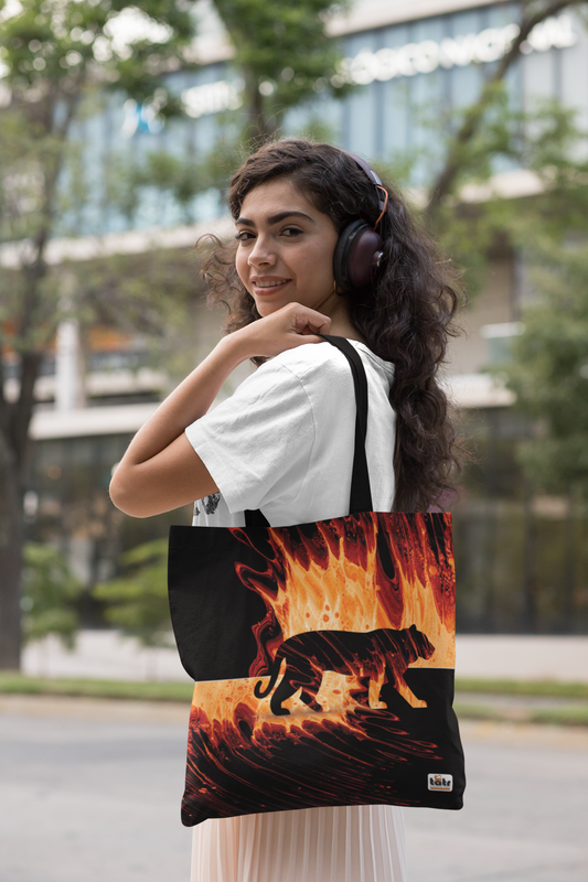 Tiger Fire Stylish, Spacious and Versatile everyday Use Premium Quality FabricTote Bag