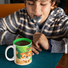 Tiggs the Tiger - Sip in style Animal Special Green Inside Adorable ceramic Mug for kids