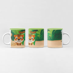 Tiggs the Tiger - Sip in style Animal Special Green Inside Adorable ceramic Mug for kids